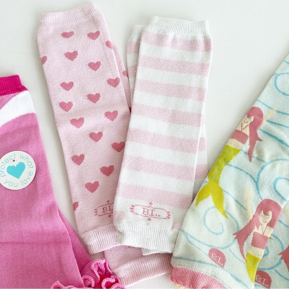 Baby Leggings Leg Warmers Girl Infant Pink Football Mermaid Ruffles lot of 5 - Picture 3 of 9